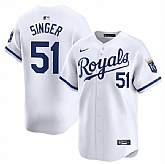 Men's Kansas City Royals #51 Brady Singer White 2024 Home Stitched Baseball Jersey Dzhi,baseball caps,new era cap wholesale,wholesale hats